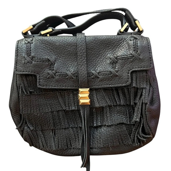 Brian Atwood Handbags - Brian Atwood Leather Fringe Embellished Crossbody Bag